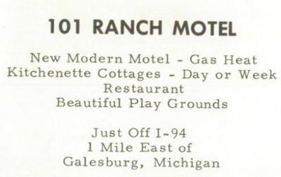 101 Ranch Motel and Restaurant - 1971 Galesburg Yearbook Ad